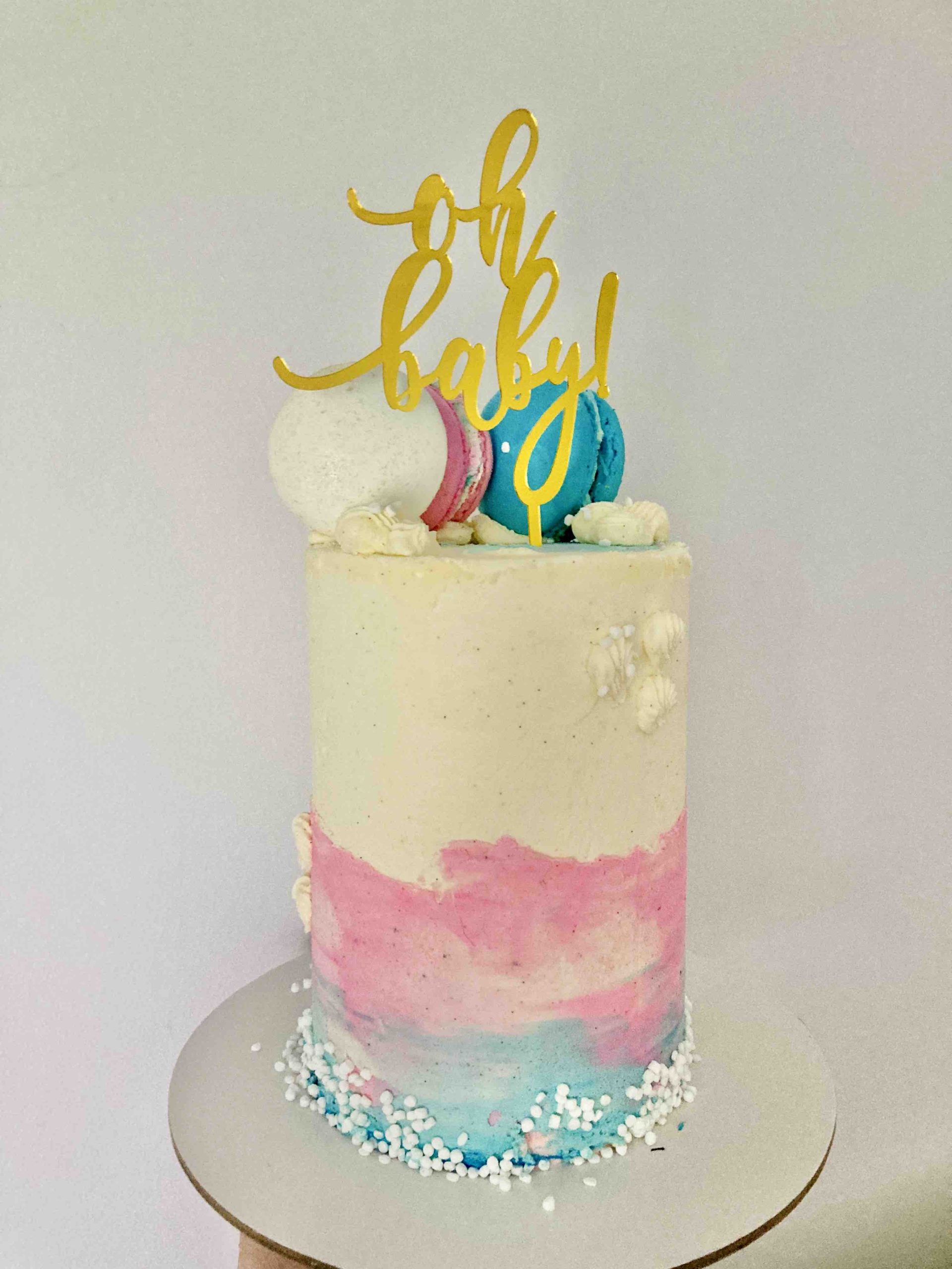 Pink or Blue Gender reveal cake - Happy Cake Day